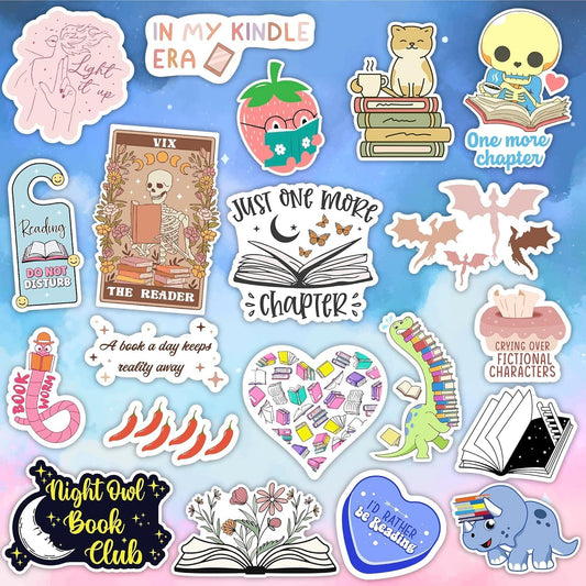 125 PCS Book Stickers for Kindle, Bookish Sticker Pack for IPAD, Laptop, Ebook R