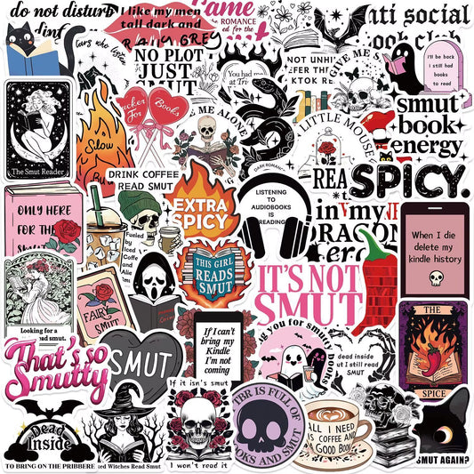 10/50/100Pcs Mix Smut Dark Romance Bookish Reading Stickers