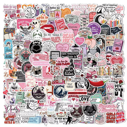 50/150PCS Romantic Reading Style Kindle Stickers Laptop No Glue Toys Waterproof Stickers Stickers