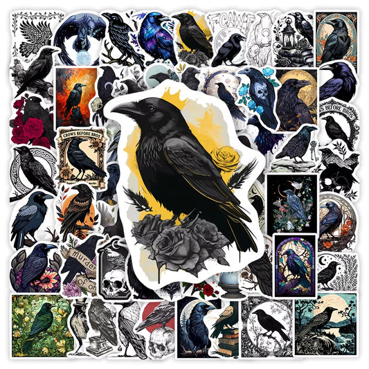 Gothic Crow Tattoo Stickers Decorative Graffiti Decal - Waterproof