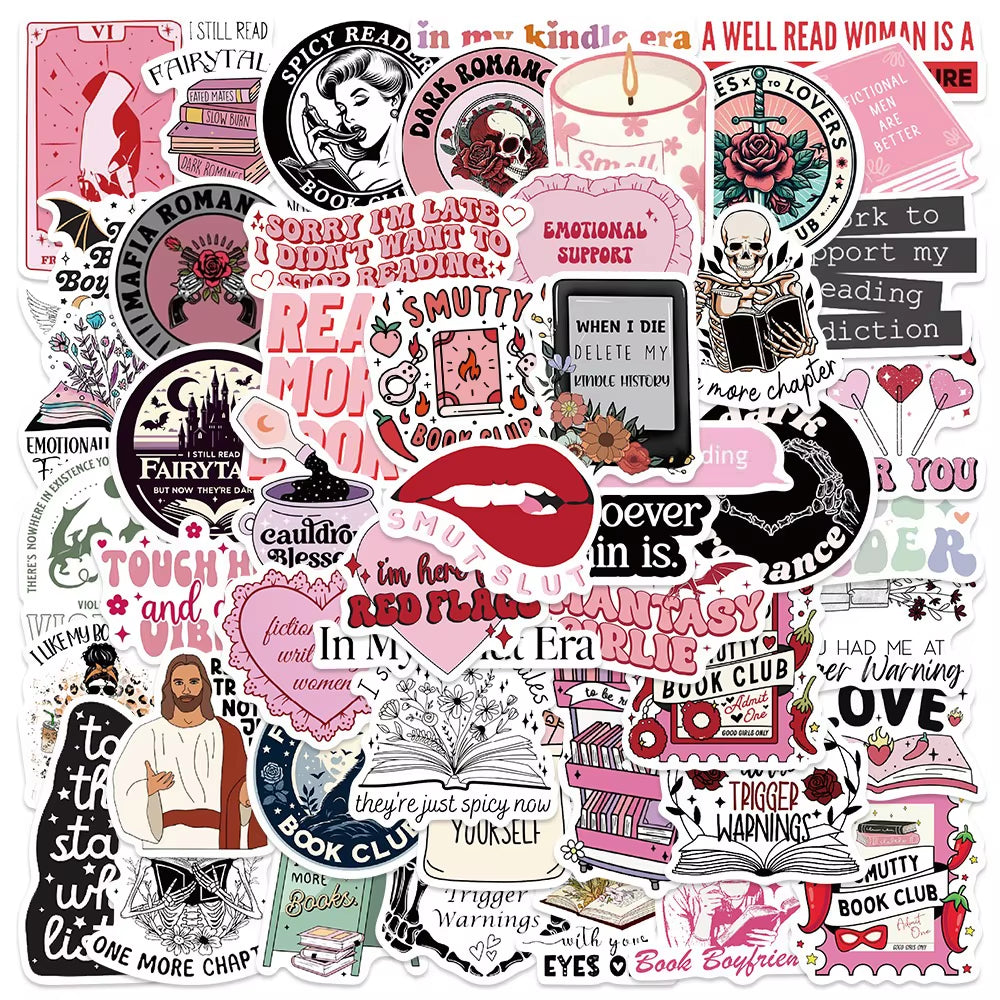 10/50/100Pcs Smutty Dark Romance Bookish Stickers Kindle Spicy Reader 