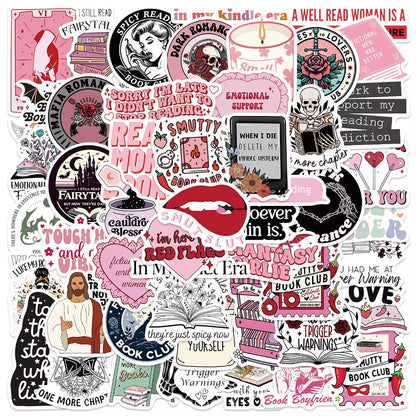 10/50/100Pcs Smutty Dark Romance Bookish Stickers Kindle Spicy Reader 