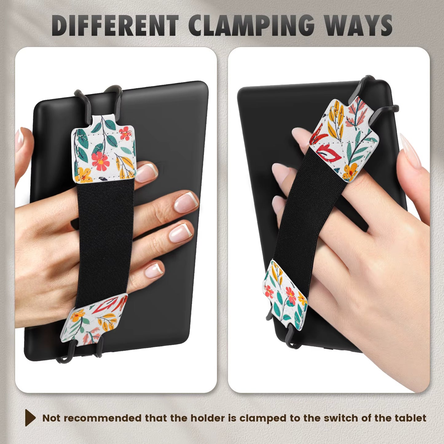 E-Reader Hand-Strap for 6-8" Tablet - Kindle/Kobo/Voyaga/Lenovo/Sony Kindle E-Book Tablet, Elastic Vers