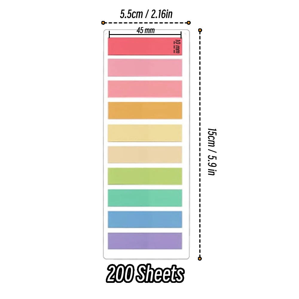 2400 Transparent Colorful Index Sticky Notes