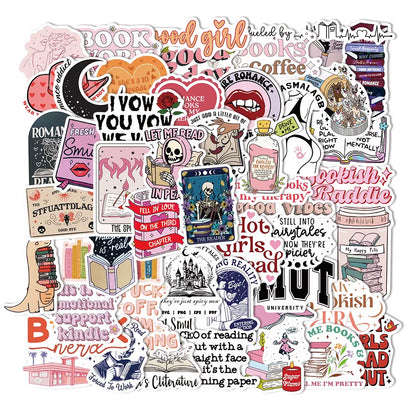 50/150PCS Romantic Reading Style Kindle Stickers Laptop No Glue Toys Waterproof Stickers Stickers