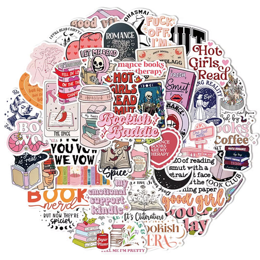 50/150PCS Romantic Reading Style Kindle Stickers Laptop No Glue Toys Waterproof Stickers Stickers