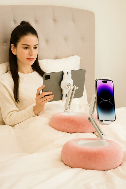 Transform Your Viewing Experience with the New 2025 Adjustable Plush Pillow Tablet and Phone Stand – Perfect for Streaming, Video Chats, and Relaxation!