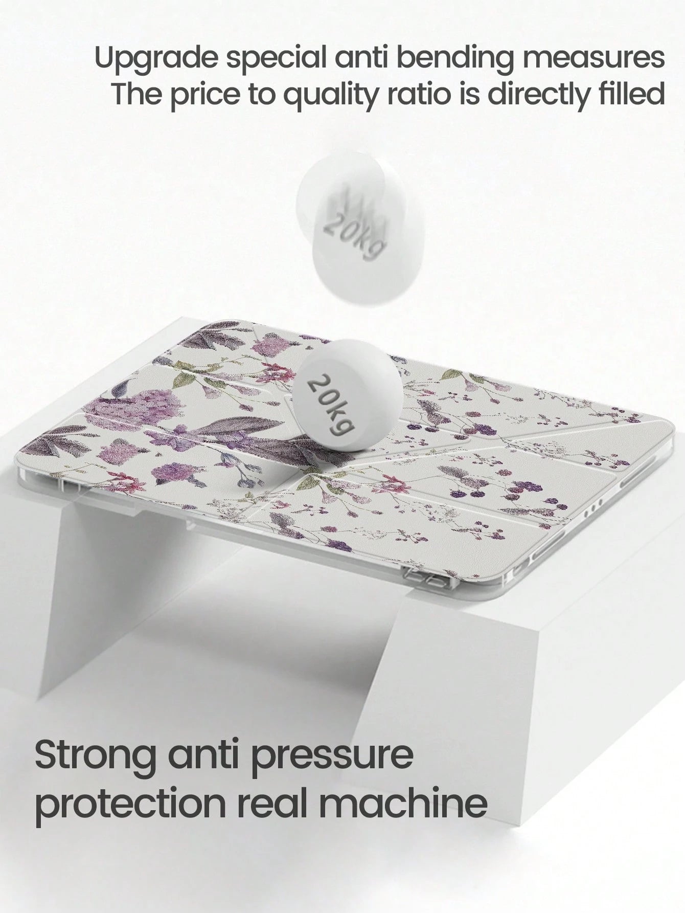 Adorable Purple Grass Flower Acrylic Case for iPad 7th, 8th & 10th Gen - Shockproof, Built-In Pen Slot, Multi-Stand & Sleep/Wake Function - Perfect Halloween & New Year Gift!