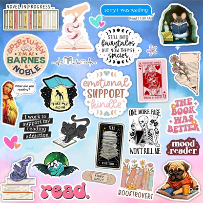 125 PCS Book Stickers for Kindle, Bookish Sticker Pack for IPAD, Laptop, Ebook R