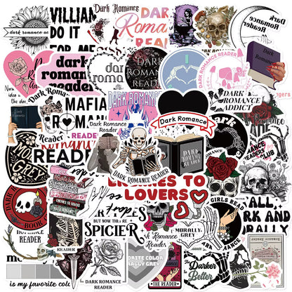 10/50/100Pcs Mix Smut Dark Romance Bookish Reading Stickers