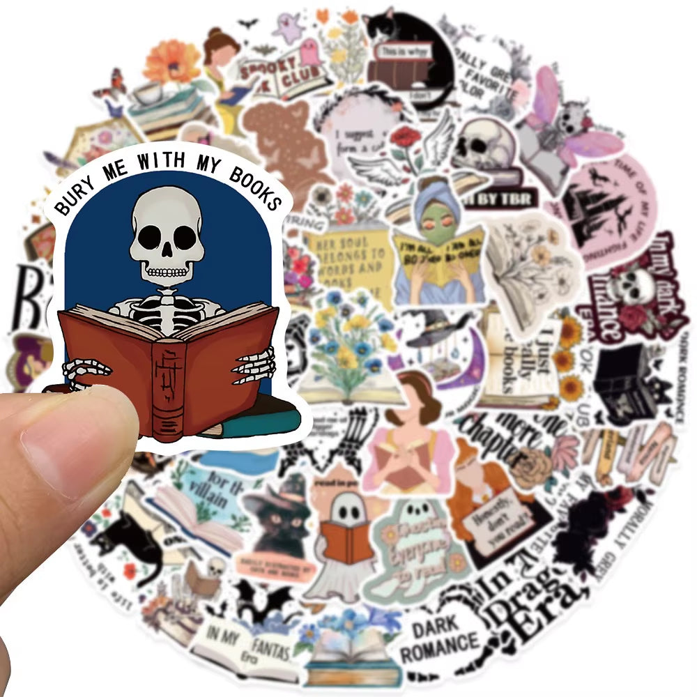 10/50Pcs Gothic Dark Romance Bookish Spice Reader Girls Reading Stickers Aesthetic DIY Bike Phone Laptop Diary Kindle Sticker