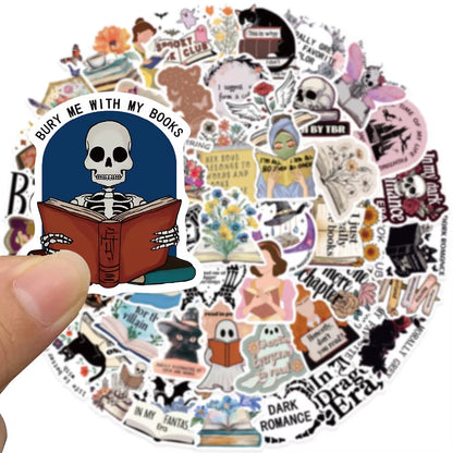 10/50Pcs Gothic Dark Romance Bookish Spice Reader Girls Reading Stickers Aesthetic DIY Bike Phone Laptop Diary Kindle Sticker