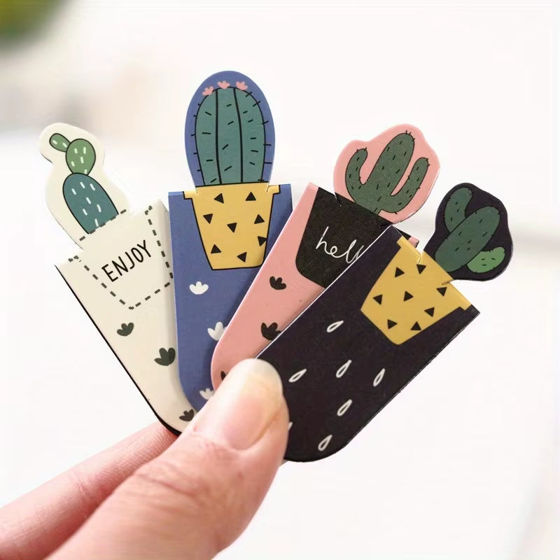 3Pcs/Set Cactus Design Magnetic Bookmarks