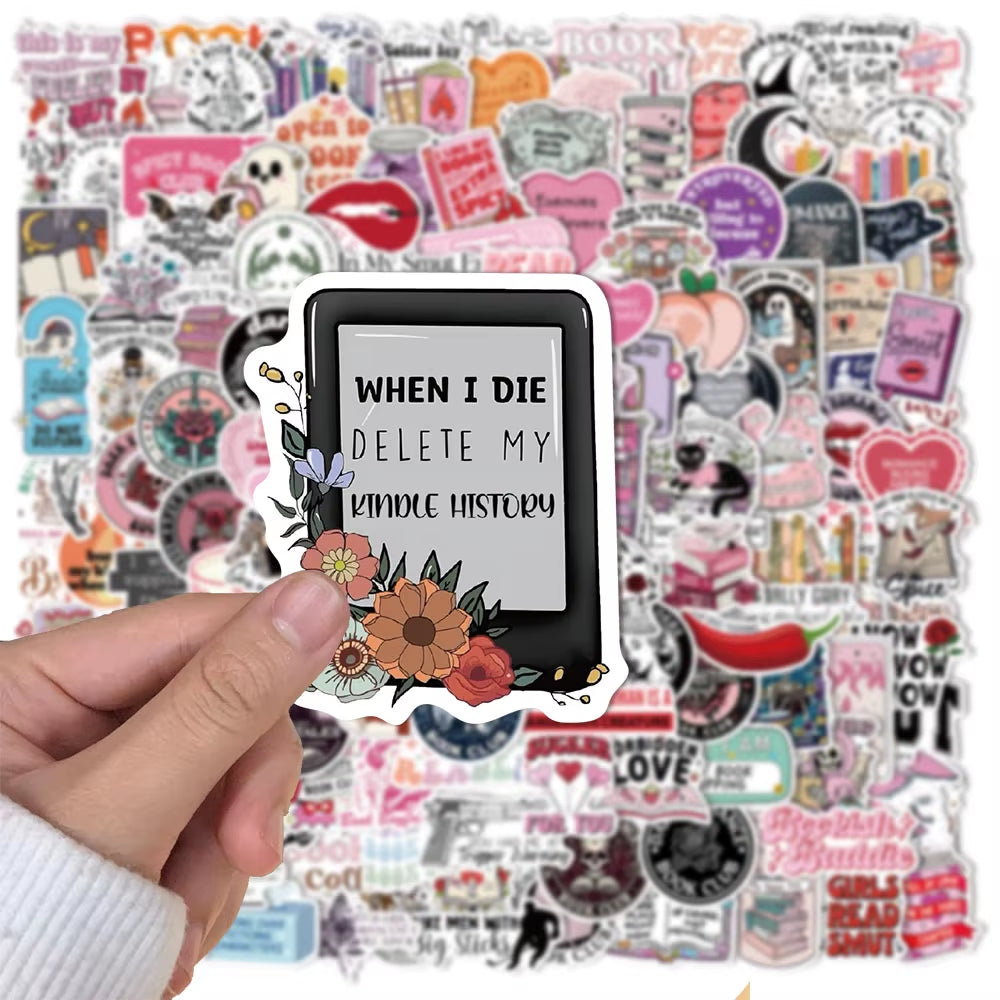 50/150PCS Romantic Reading Style Kindle Stickers Laptop No Glue Toys Waterproof Stickers Stickers