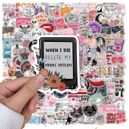 50/150PCS Romantic Reading Style Kindle Stickers Laptop No Glue Toys Waterproof Stickers Stickers
