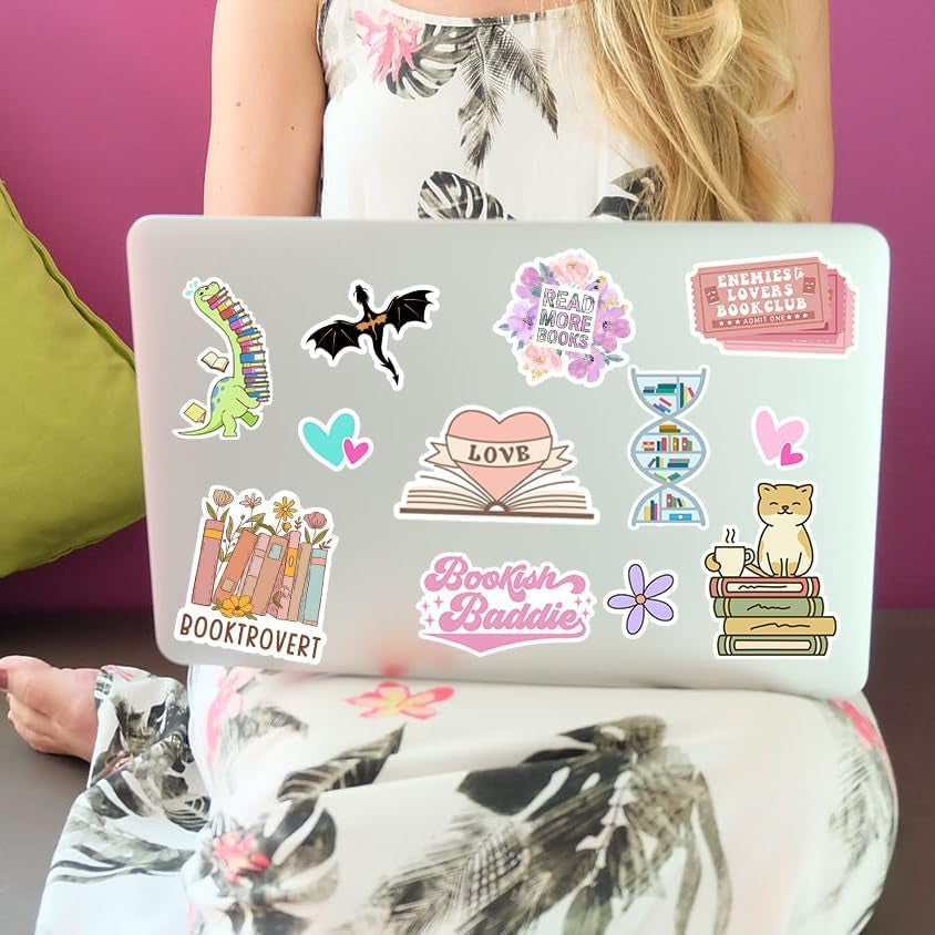 125 PCS Book Stickers for Kindle, Bookish Sticker Pack for IPAD, Laptop, Ebook R