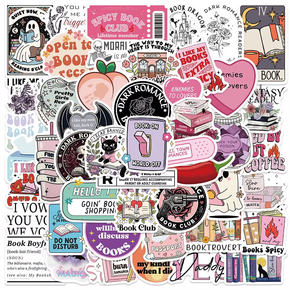 10/50/100Pcs Smutty Dark Romance Bookish Stickers Kindle Spicy Reader 