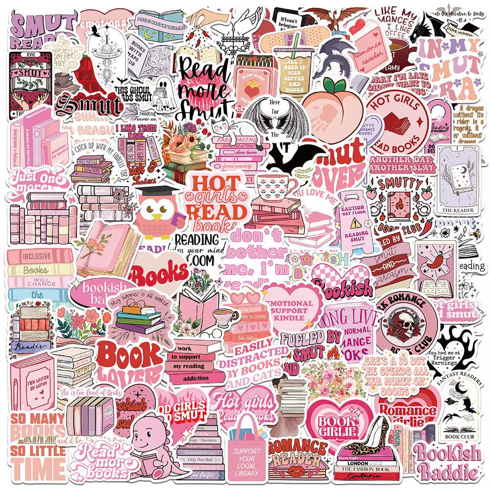 10/50/100Pcs Mix Smut Dark Romance Bookish Reading Stickers