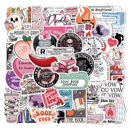 50/150PCS Romantic Reading Style Kindle Stickers Laptop No Glue Toys Waterproof Stickers Stickers