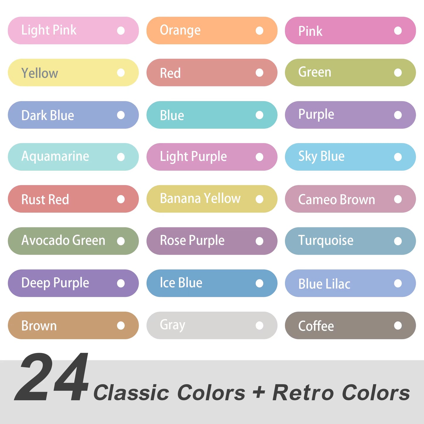 12/24Pcs Pastel Highlighters Dual Tip 