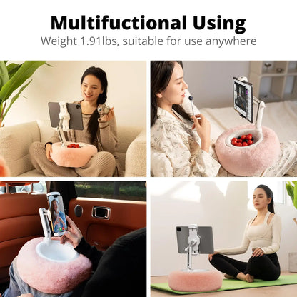 Transform Your Viewing Experience with the New 2025 Adjustable Plush Pillow Tablet and Phone Stand – Perfect for Streaming, Video Chats, and Relaxation!