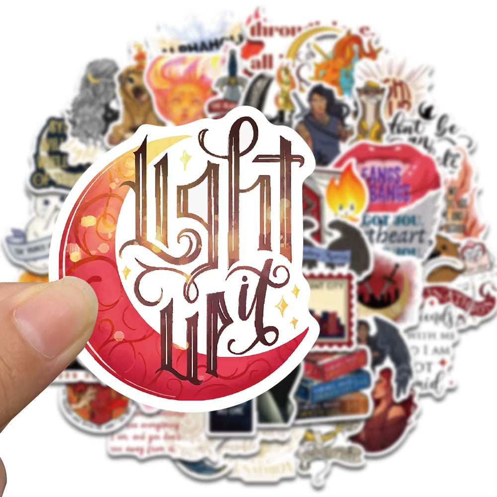 50PCS Crescent City House of Flame Sticker Cartoon Graffiti Luggage Skateboard Gifts Guitar Phone Laptop Scrapbook Stickers