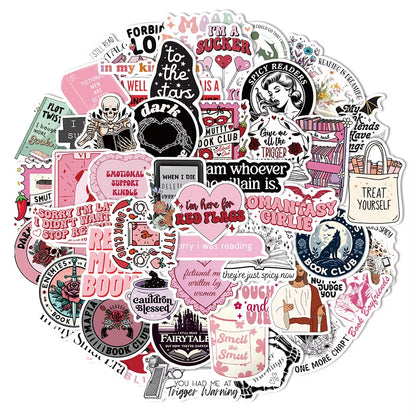 50/150PCS Romantic Reading Style Kindle Stickers Laptop No Glue Toys Waterproof Stickers Stickers