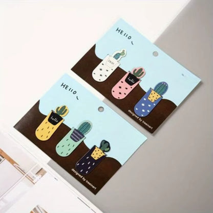 3Pcs/Set Cactus Design Magnetic Bookmarks