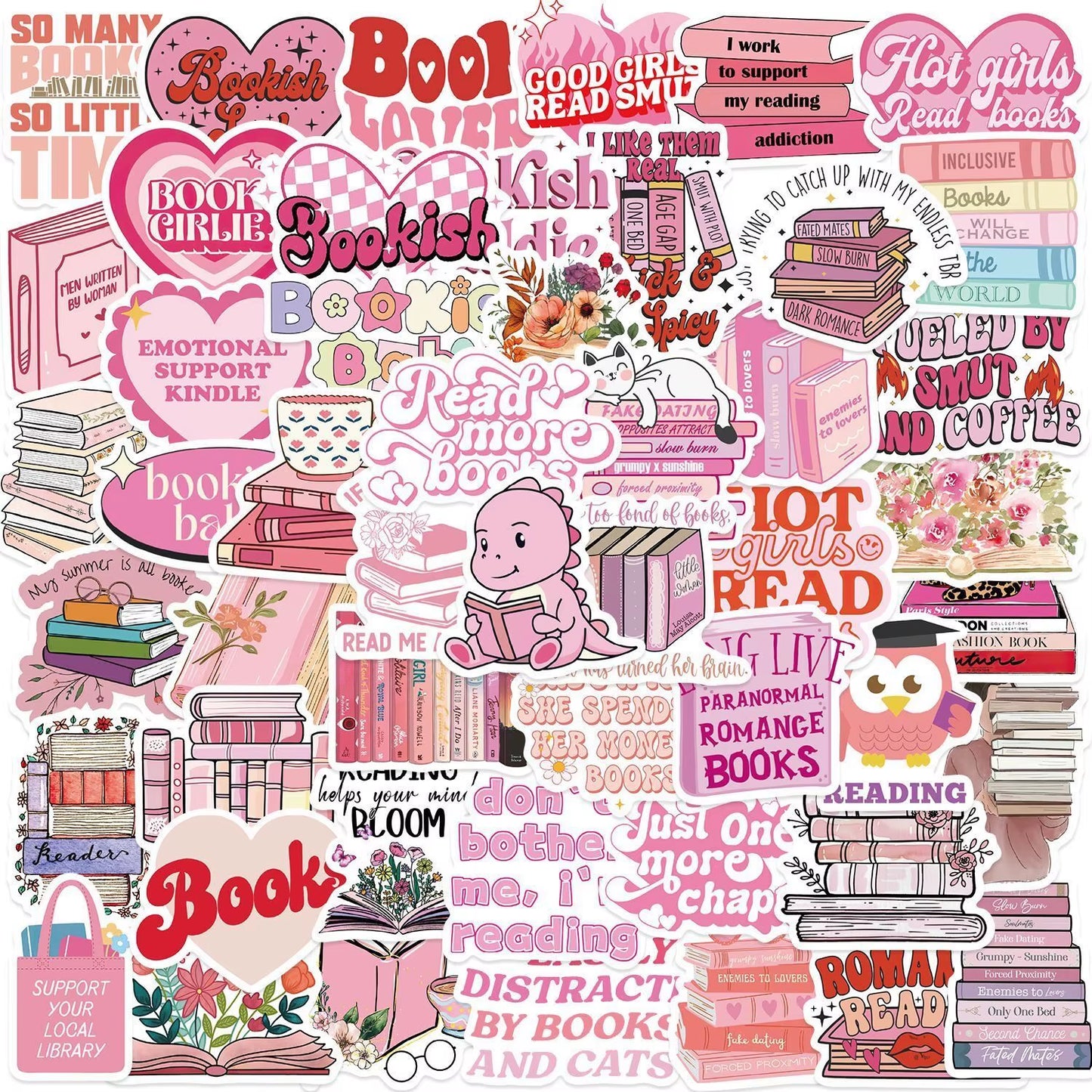 10/50/100Pcs Mix Smut Dark Romance Bookish Reading Stickers