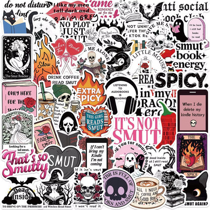 10/50/100Pcs Mix Smut Dark Romance Bookish Reading Stickers