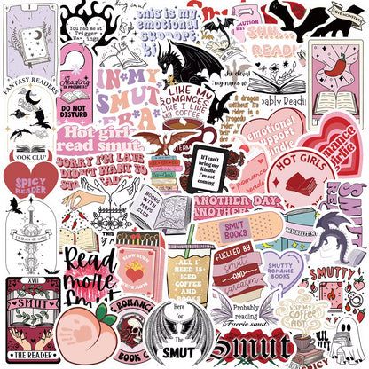 10/50/100Pcs Mix Smut Dark Romance Bookish Reading Stickers