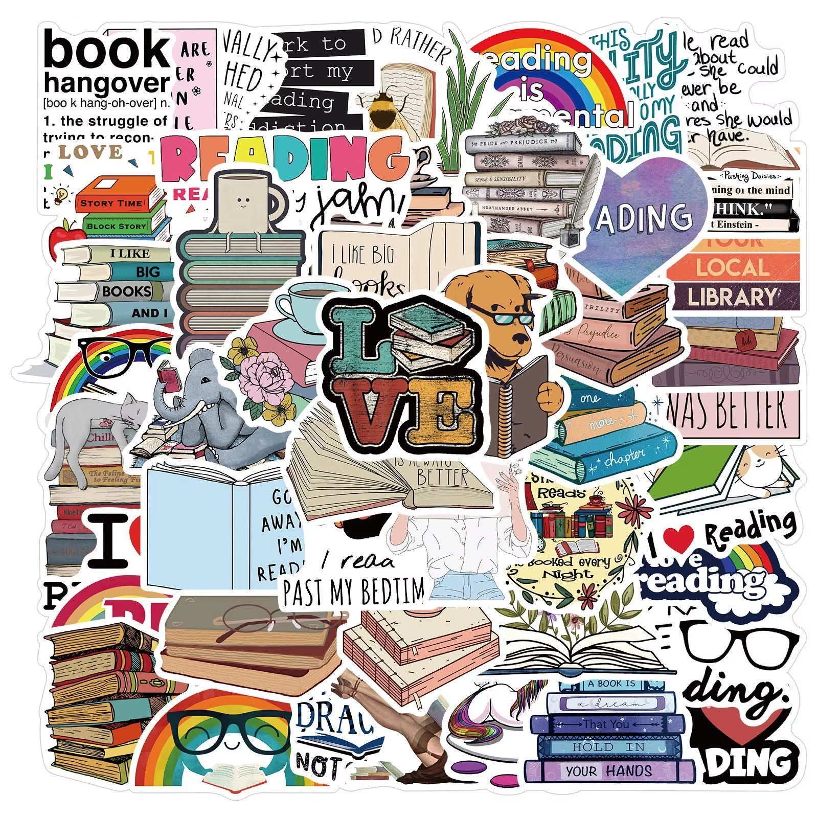 10/50/100Pcs Mix Smut Dark Romance Bookish Reading Stickers
