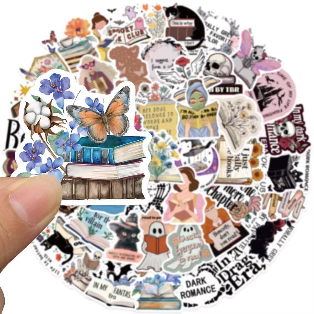 10/50Pcs Gothic Dark Romance Bookish Spice Reader Girls Reading Stickers Aesthetic DIY Bike Phone Laptop Diary Kindle Sticker