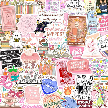 125 PCS Book Stickers for Kindle, Bookish Sticker Pack for IPAD, Laptop, Ebook R