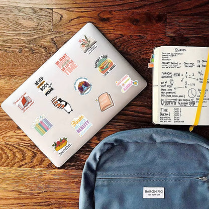 50PCS Stickers for E-Reader Laptop- Book Bicycle Guitar Skateboard theme